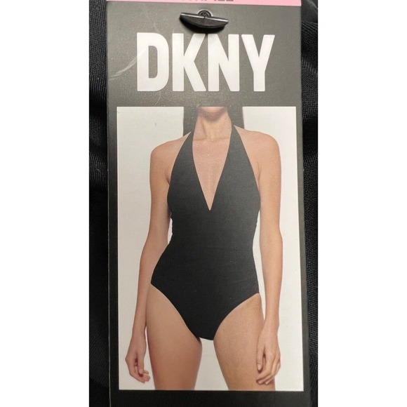 DKNY Women's One Piece Tummy Control Halter Neckline Swimsuit S NWT $118 - Picture 1 of 4